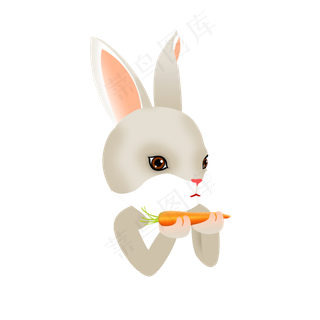 矢量吃萝卜的小兔子