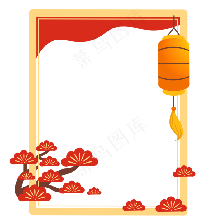 植物花枝边框(2000X2000(DPI:300))psd模版下载