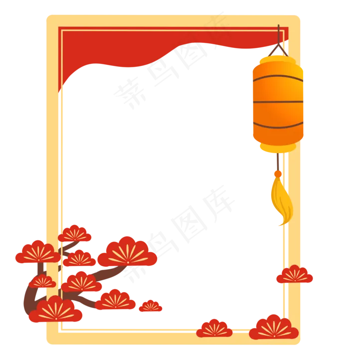植物花枝边框(2000X2000(DPI:300))psd模版下载