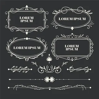 黑色背景上的花框