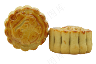 两块黑芝麻月饼