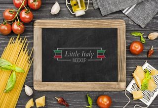 顶视图番茄和意大利面组合