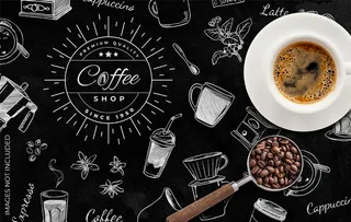 黑白咖啡店背景