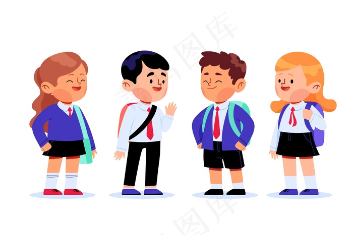 学校里的一群学生eps,ai矢量模版下载