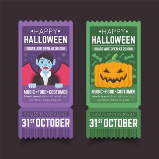 平面设计万圣节门票套装