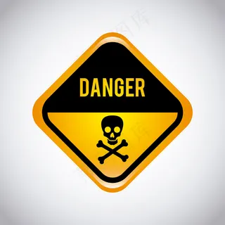 灰色背景上的警告标签