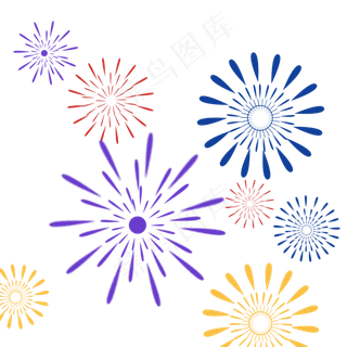 燃放的圆形烟花