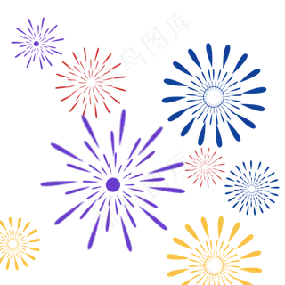 燃放的圆形烟花