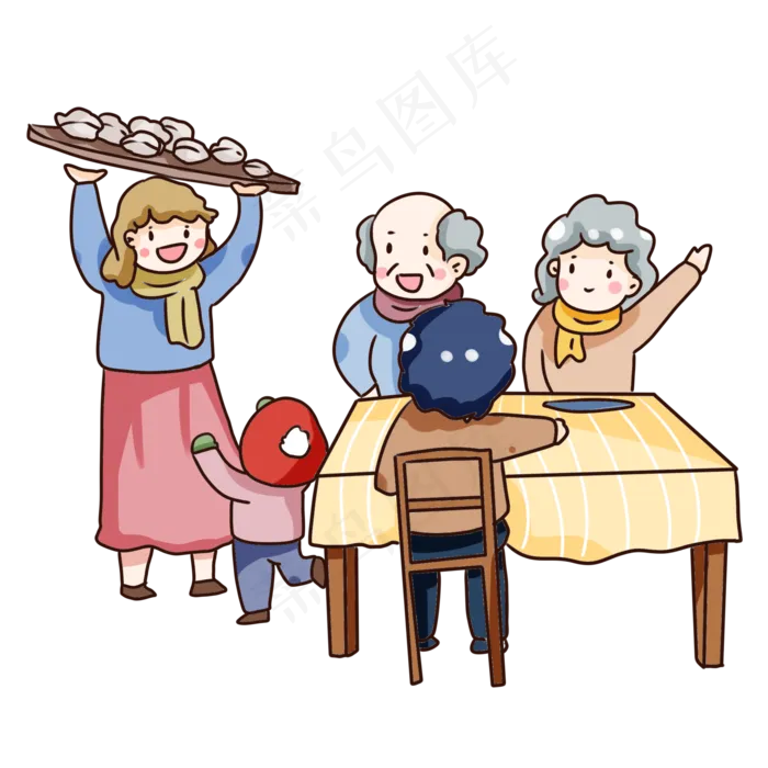 卡通立冬包饺子(2000X2000(DPI:300))psd模版下载