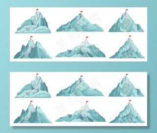 一套通往山顶的路线。顶红旗登山