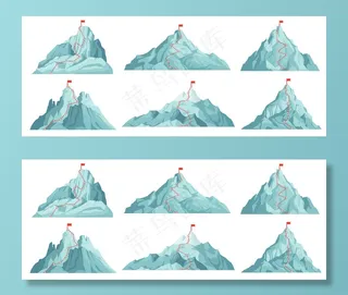 一套通往山顶的路线。顶红旗登山