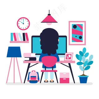 计算机技术用于教育和商业的概念