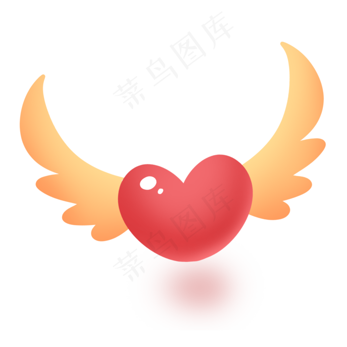 红色治愈温馨七夕情人节翅膀爱心