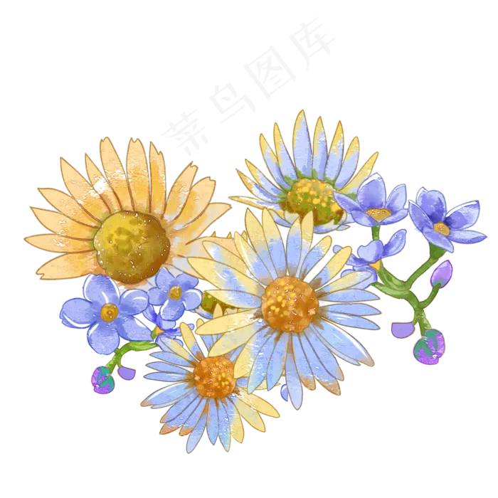 小雏菊水彩(2000X2000(DPI:299))psd模版下载