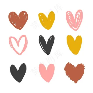 收集各种手绘心形