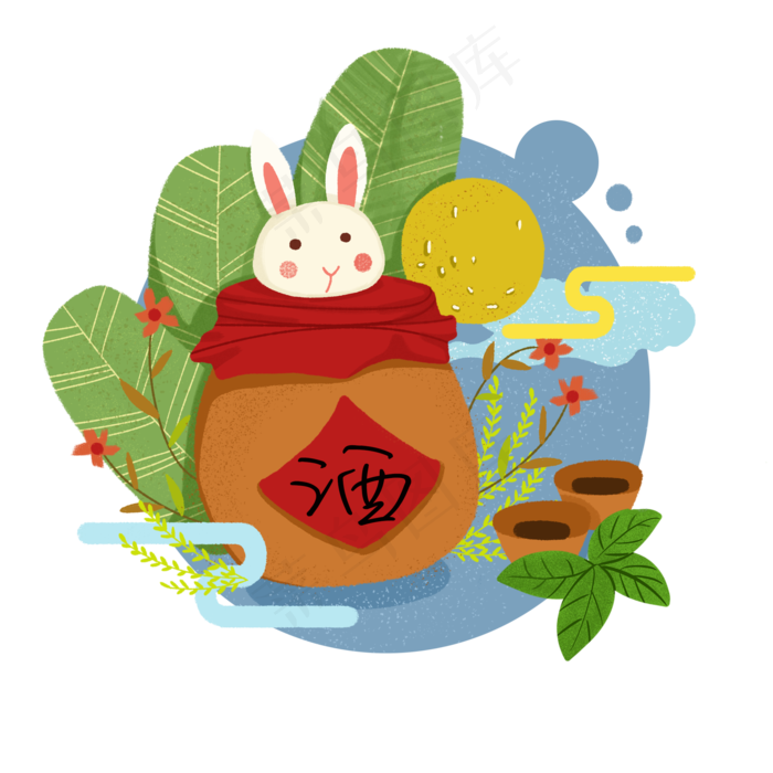 中秋节兔子(2000X2000(DPI:300))psd模版下载