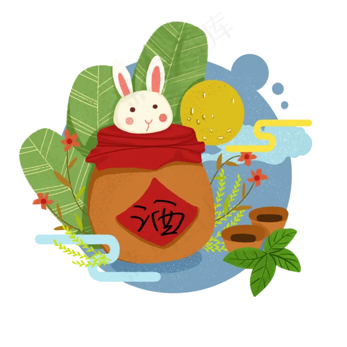 中秋节兔子(2000X2000(DPI:300))psd模版下载