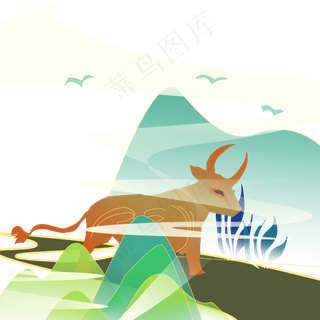 国潮风中式牛年