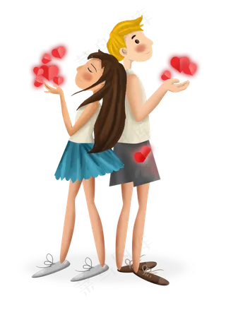 七夕情人节心和情侣