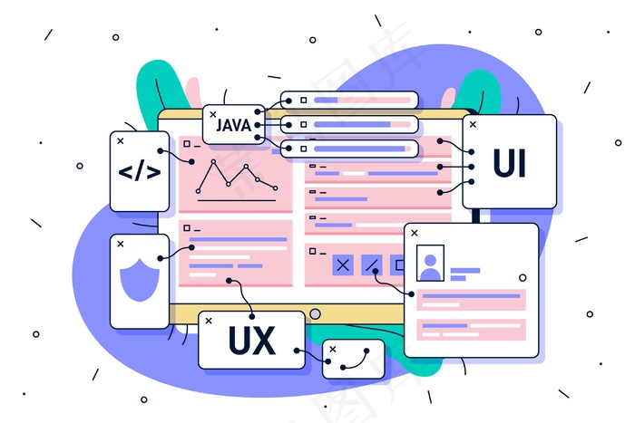 Ui和ux应用程序app开发概念eps,ai矢量模版下载