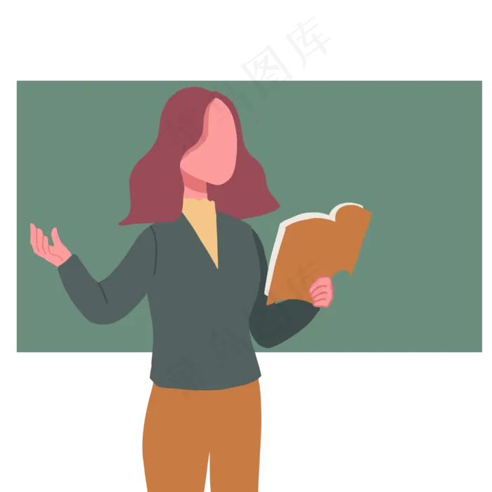 教师节扁平老师人民教师(3000X3000(DPI:300))psd模版下载