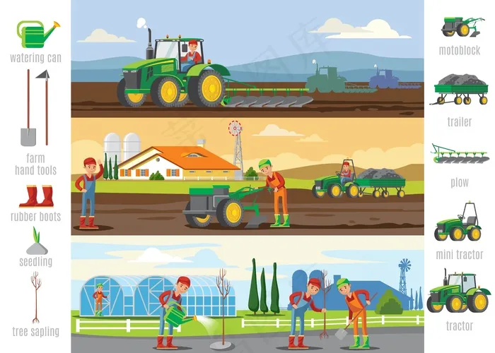 农业和农业小册子eps,ai矢量模版下载