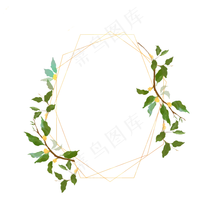 中秋节立秋桂花植物贺卡花草边框(2000X2000(DPI:300))psd模版下载