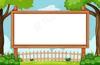 自然场景中的空白木架