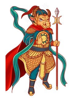 2021国潮牛年门神 2021国潮牛年门神