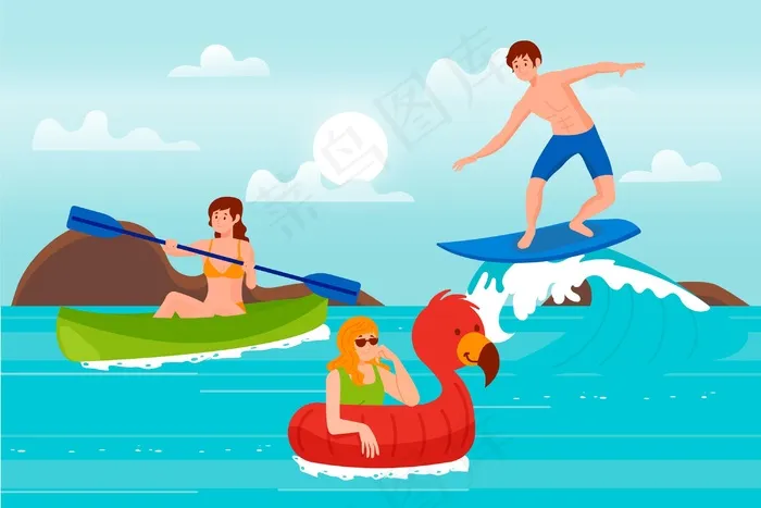 夏季运动人士eps,ai矢量模版下载