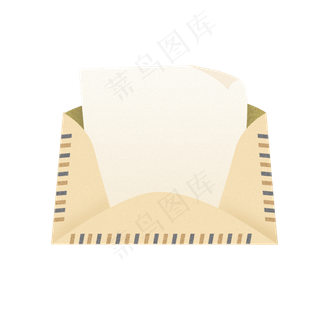 七夕节黄色复古拆开的信封边框