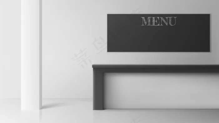 咖啡厅或咖啡厅的吧台，内部空荡荡的eps,ai矢量模版下载