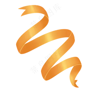 金黄色耀眼丝带飘带可爱彩带