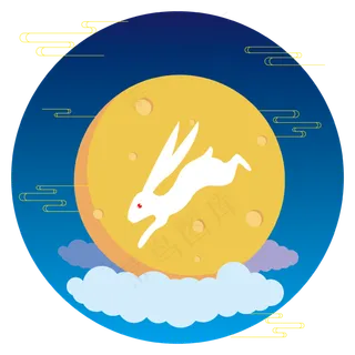 中秋节月亮和玉兔