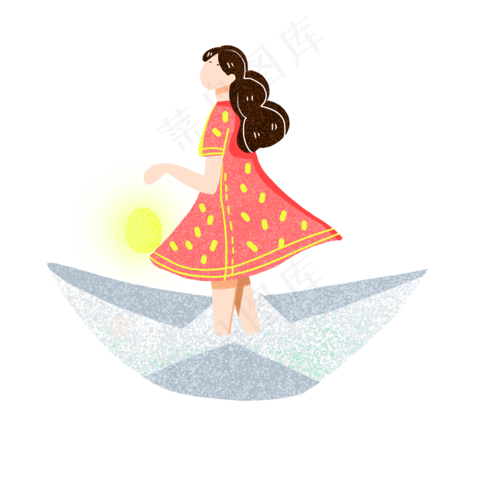 中元节人物插图下载(2000X2000(DPI:300))psd模版下载