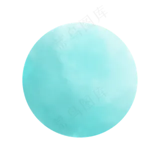 卡通手绘水彩蓝色中秋月亮