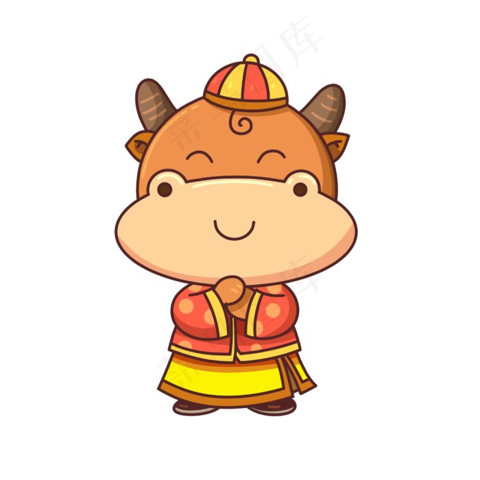 财神牛恭喜发财(2500X2500(DPI:300))psd模版下载