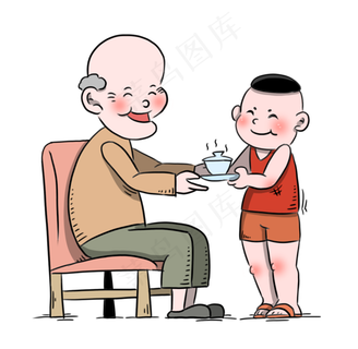 重阳节敬老爱老端茶倒水