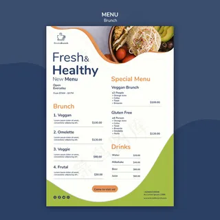 菜单模板的早午餐主题