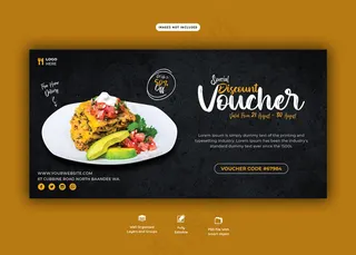 食品菜单和餐厅礼品券模板