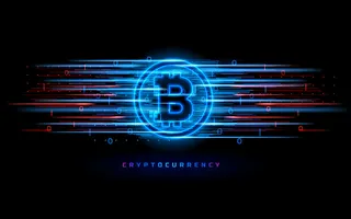 加密货币概念孤立于黑色