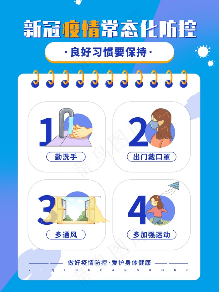 新冠疫情防控海报展板psd模版下载