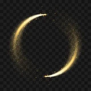 闪闪发光的金色圆圈。