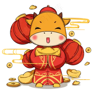 2021年春节红色喜庆牛年