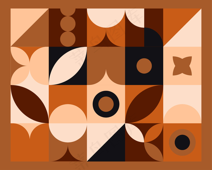 抽象几何壁画包豪斯风格的彩色背景。