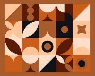 抽象几何壁画包豪斯风格的彩色背景。