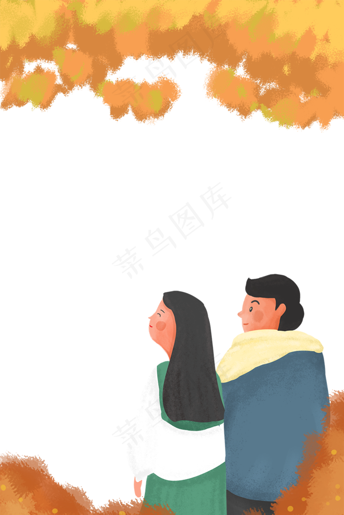 七夕情人节之秋天景色边框(1000X1499(DPI:300))psd模版下载