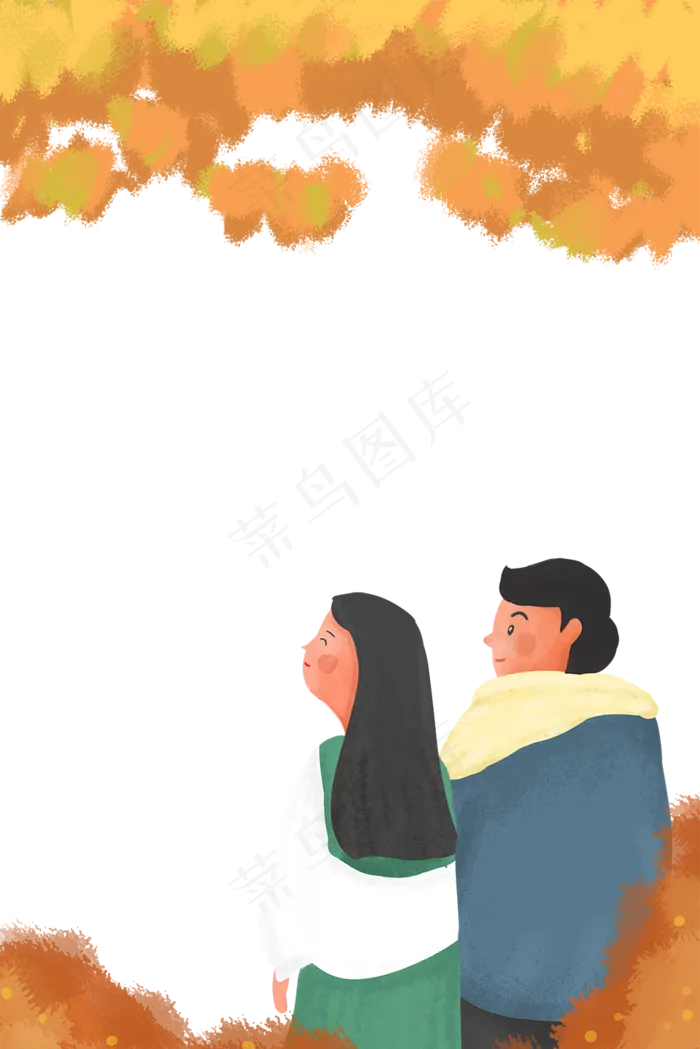 七夕情人节之秋天景色边框(1000X1499(DPI:300))psd模版下载
