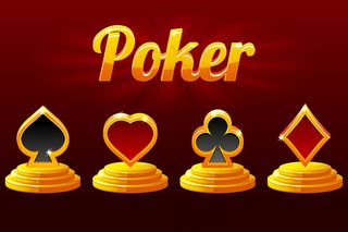 扑克牌符号和扑克。一套扑克牌。