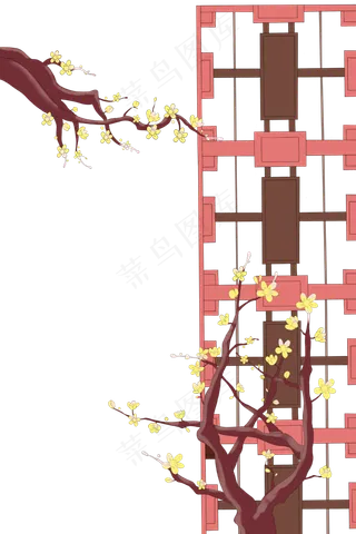 中国风梅花屏风